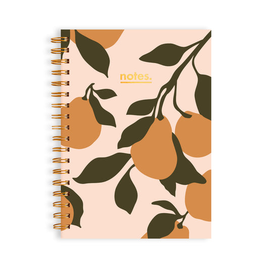 Golden Pears Medium Spiral Notebook